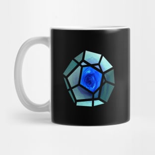 Galaxy space geometry concept: blue Platonic solid Mug